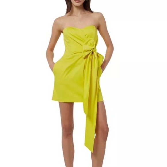 Yellow Bow Strapless Dress - Picture 1 of 3
